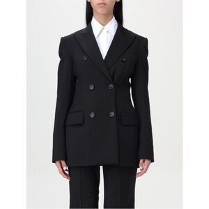 Sportmax Giacca Frizzo Double Breasted Blazer Jersey Ponte Scuba Jacket Black Sm